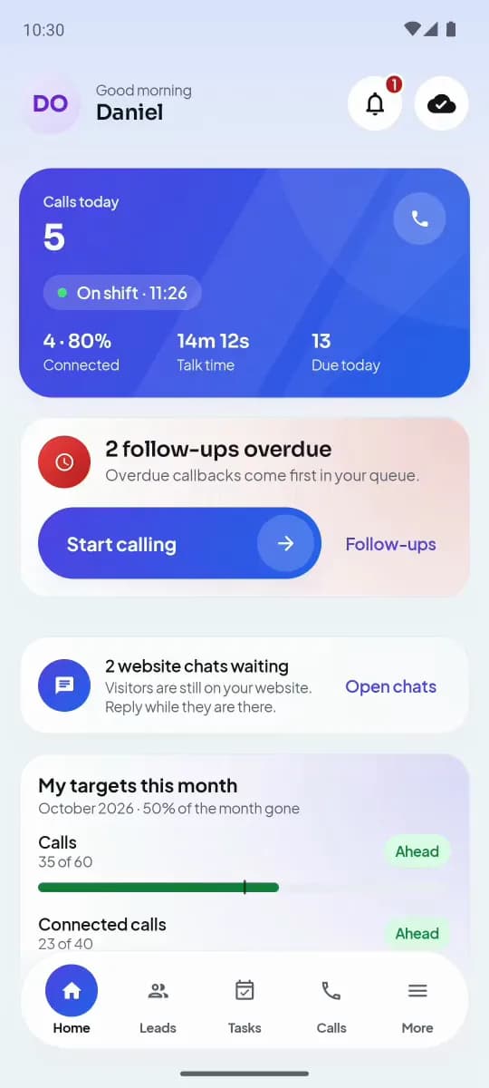 The LumaKol Android app on a caller’s phone